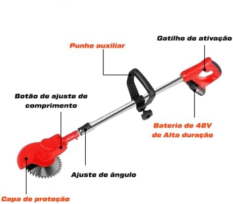 Cortador de Grama Elétrico sem Fio com Bateria